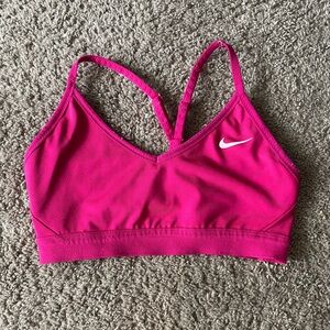 Nike Pink Sports Bra with Racerback and Moisture-Wicking Fabric